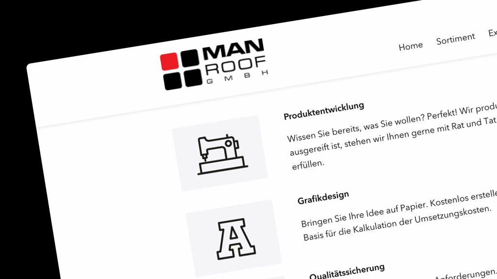 Screenshot der Featurelist mit Websitelogo