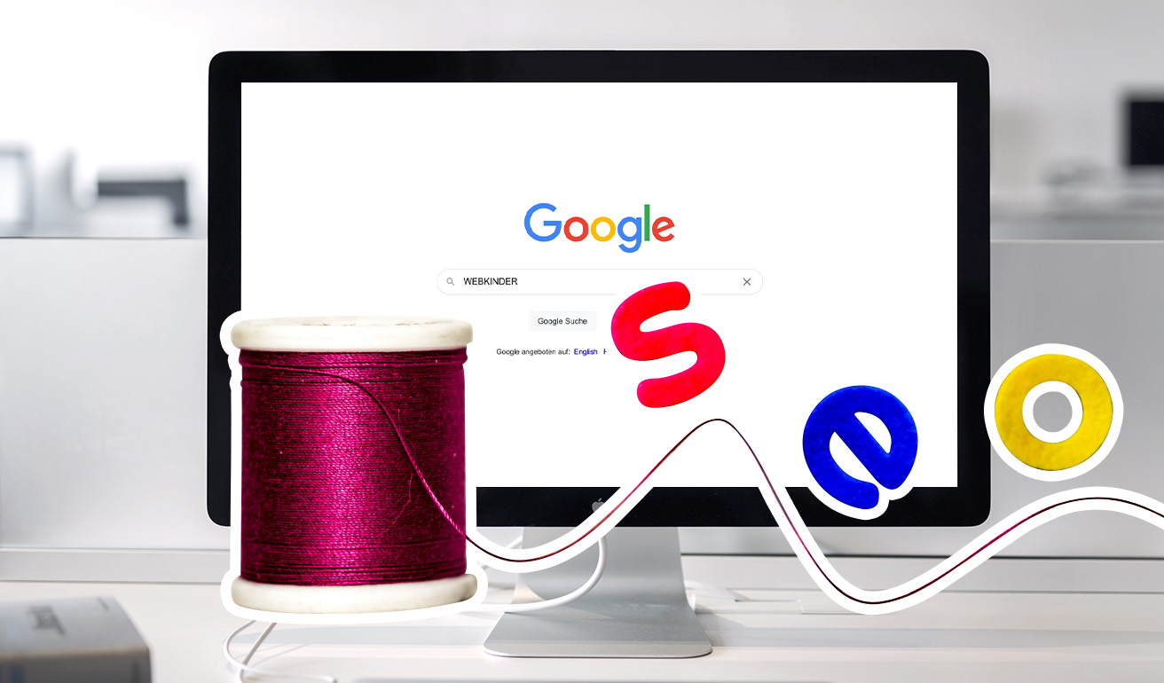 SEO Faden vor der Google Suchmaske