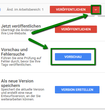 Google Tag Manager Container veröffentlichen